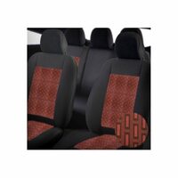 Set huse auto premium, bancheta spate fractionata, rosu cu negru, F3001-P28