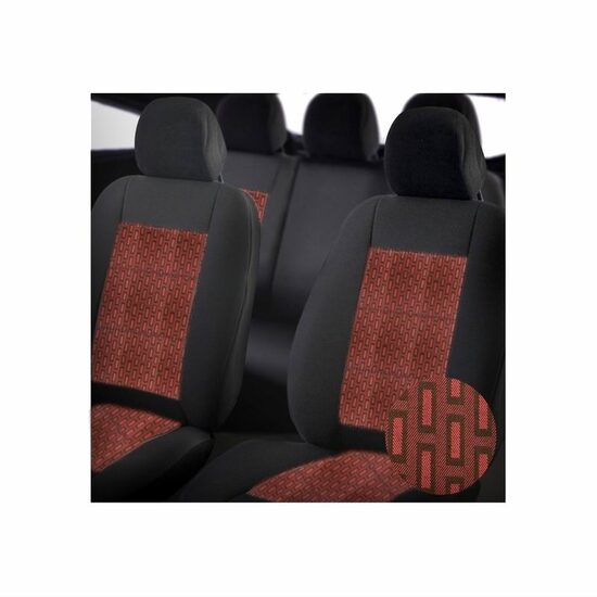 Set huse auto premium, bancheta spate fractionata, rosu cu negru, F3001-P28