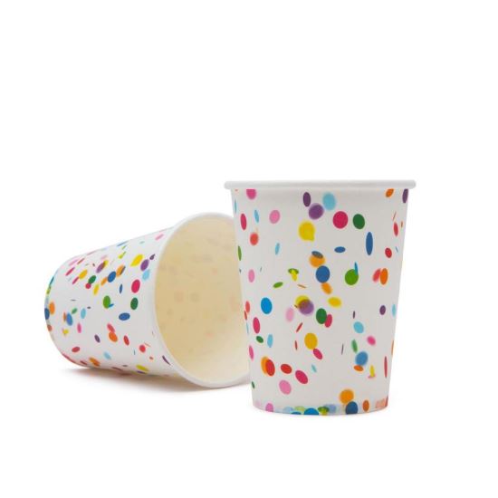 Set pahare hartie cu buline, 200ml, Party 57313