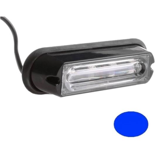 Proiector stroboscopic albastru, 4 COB-uri, 12-24V, 12W, 133x35mm VS-04C-a