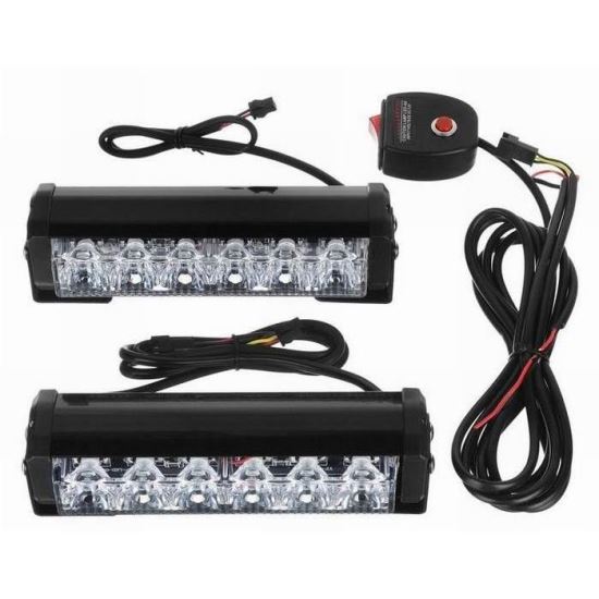 Proiector stroboscopic galben 6 LED-uri 120/40x40mm 2 bucati/set HLUC 316-1T2C LED