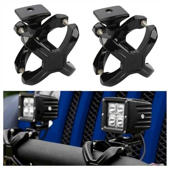 Set 2 suporti proiectoare, prindere in X pe rollbar sau bullbar, reglabil 50-76mm, S.P.015 247 Lighting