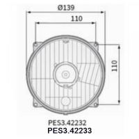 Element optic pentru far tractor fi131/139-110, cu pozitie, PES3.42233 Wesem