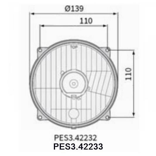 Element optic pentru far tractor fi131/139-110, cu pozitie, PES3.42233 Wesem