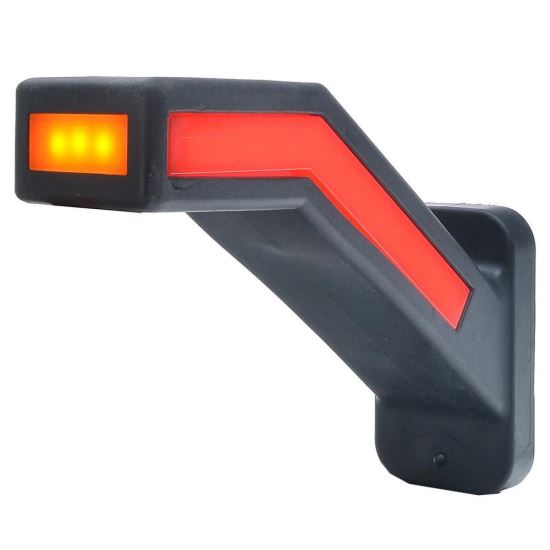 Lampa gabarit cu brat oblic 45°, 185mm, LED, 3 functii, stanga 12-24V, W168.1-1165L Was