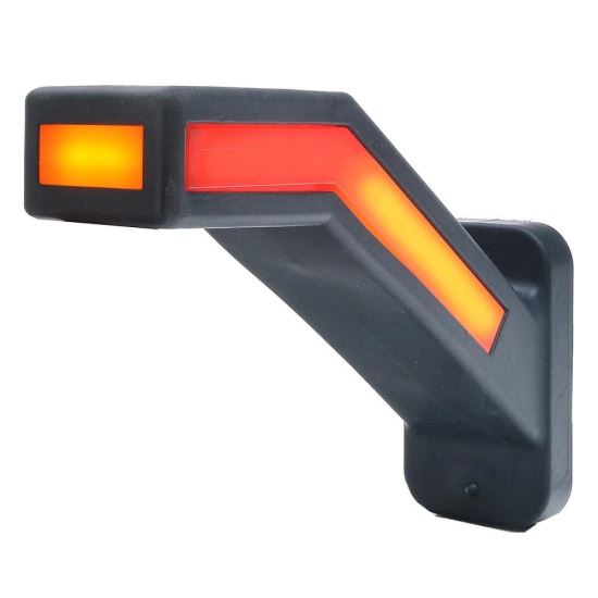 Lampa gabarit cu brat oblic 45°, 185mm W168.6dd-1259L, LED, semnalizare dinamica, 3 functii, 12-24V Was