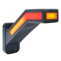 Lampa gabarit cu brat oblic 45°, 185mm, dreapta, LED, semnalizare dinamica, 3 functii, 12-24V, W168.6dd-1259P Was