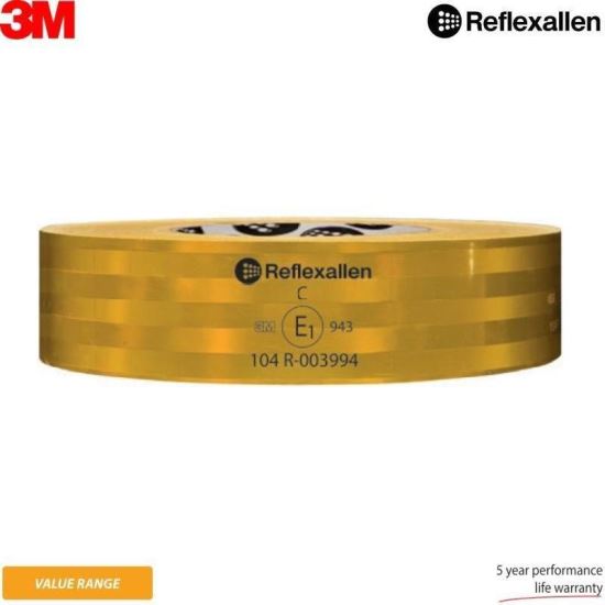 Banda reflectorizanta continua, galbena, metalizata, 50m, 3M 943 Value 7155 RA 