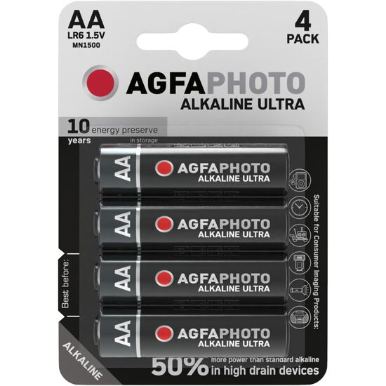 Baterie alcalina AGFA ULTRA LR06, set4b, AA (R6) MN1500 APUAA / A821887