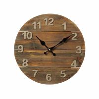 Ceas perete, decor rama lemn rustic, 30cm, Nedis CLWA002WD30