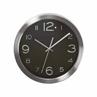 Ceas perete, decor Inox negru, 30cm, Nedis CLWA010MT30BK
