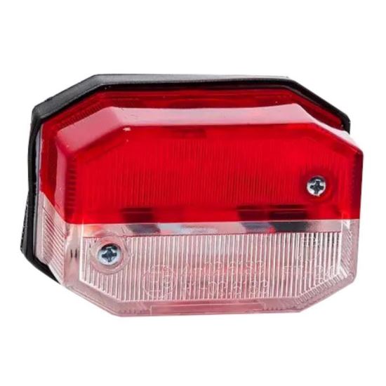 Lampa gabarit, 63x42, bec, rosu cu alb, cu suport lateral, FT-024 Fristom
