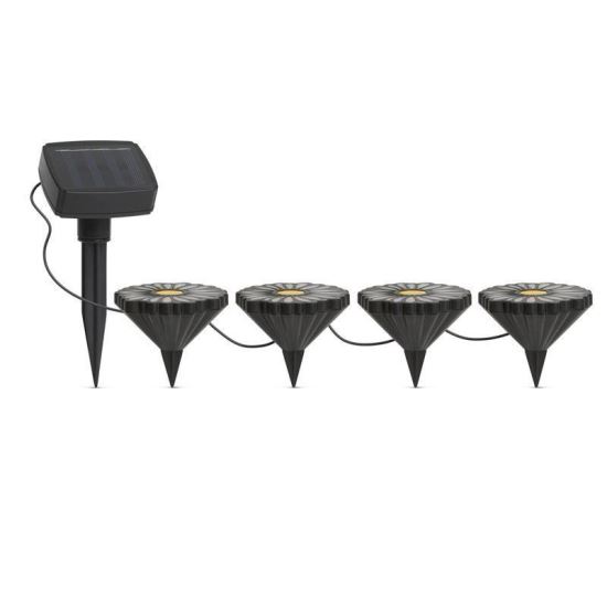Lampa solara de gradina cu fir 3.6m,cu 4 flori, Garden Of Eden 11732