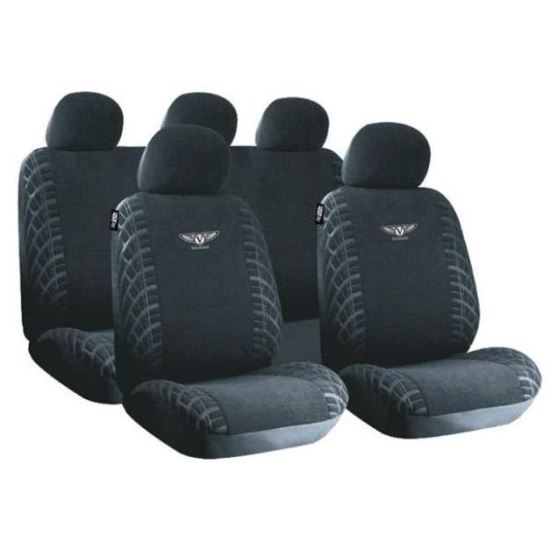 Set huse auto poliester cu airbag negru Vermont RaceSport FUND209 Sumex 