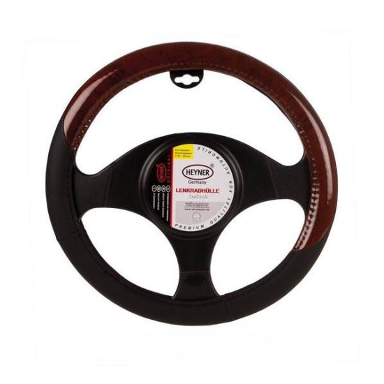 Husa volan 37 - 39cm imitatie piele neagra cu mahon Softech 604.00 Heyner   