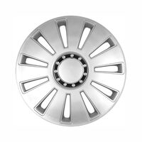 Set 4 capace roti 15inch, Silverstone Pro, argintiu cu inel mare cromat, Argo
