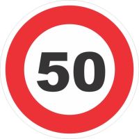 Autocolant reflectorizant fi 12cm limita viteza 50km/h 