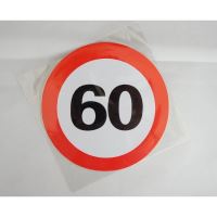 Autocolant reflectorizant fi 12cm limita viteza 60km/h 