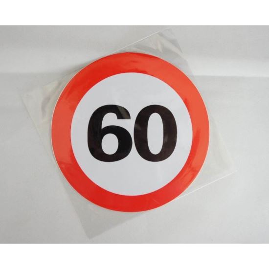 Autocolant reflectorizant fi 12cm limita viteza 60km/h 