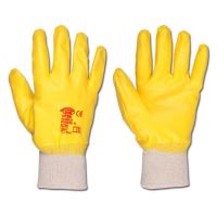 Manusi din tricot alb cu latex striat, portocalii, 4111/ 486.10/ ULITH 805.535