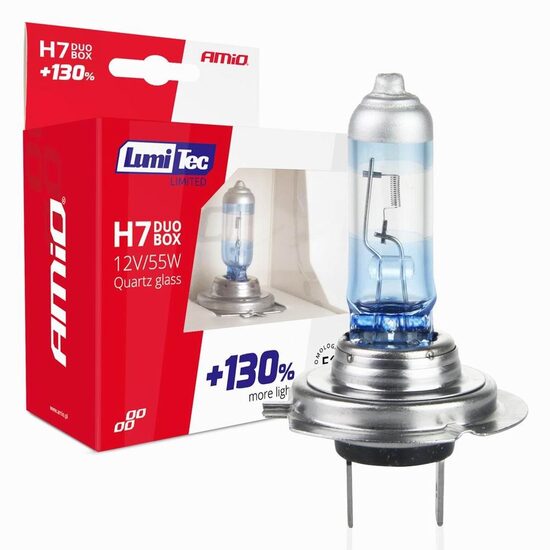 Set 2 becuri H7 12V/55W, extra 130%, Duo LumiTec Limited blue 01406 Amio