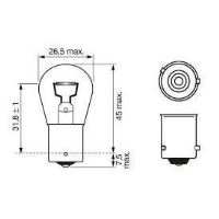 Bec semnalizare alb 12V/21W PY21W BAU15S Trifa