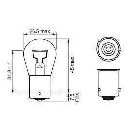 Bec semnalizare alb 12V/21W PY21W BAU15S Trifa