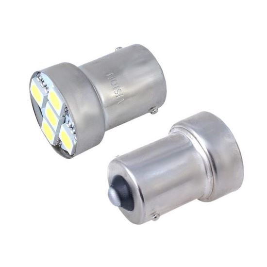 Set 2 becuri pozitie, semnalizare, mers inapoi, 5 LED-uri, 12V, R5W-R10W, G18-BA15S, 58323 Vision