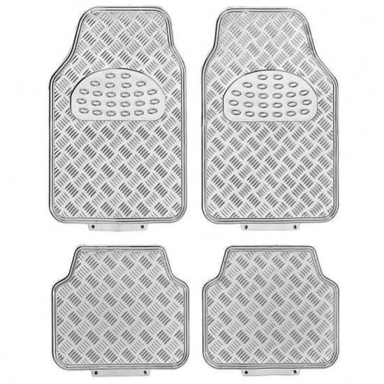 Set 4 covorase universale 65x47, din cauciuc cu aspect aluminiu, argintiu, APA1000 Race Sport