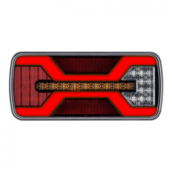 Lampa stop 220x100, 5 functii, LED Neon, 10-30V, cu ceata si catadioptru reflectorizant, mufa 5 pini, stanga-dreapta, X Spider, L2428 TruckLed