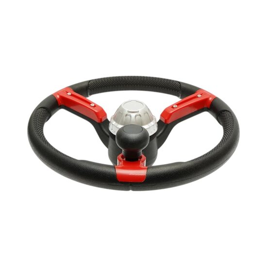 Volan tractor U650 negru+rosu 390mm cu maner wg22