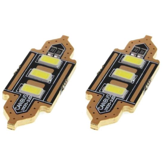 Set 2 becuri sofit 12V/C5W 39mm 3 LED-uri tip SMD 5730, 01450 Amio