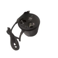 Stecher 2 prize cu 2 USB si LED-uri, tip cana, 7243 Automax