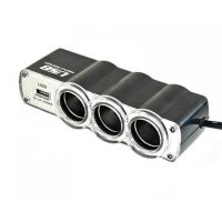 Stecher 3 prize 12 / 24V cu fir si USB 01031 Amio