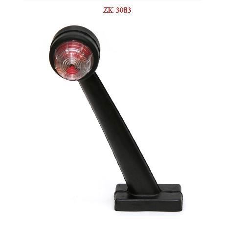 Lampa gabarit cu brat oblic 45°, 150mm ZK3083/K092, LED, alb-rosie, 12-24V