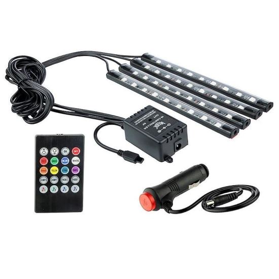 Set 4 benzi LED iluminare ambientala cu stecher si telecomanda, LED Stripes 86261 Carmotion