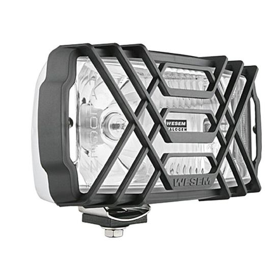 Proiector 220x123 faza lunga, cu pozitie, carcasa cromata, cu grilaj 5HP.26586 Wesem, tir, camion, 4X4, Offroad