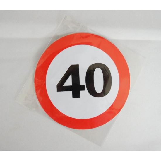 Autocolant reflectorizant fi 12cm limita viteza 40km/h 