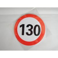 Autocolant reflectorizant fi 12cm limita viteza 130km/h 