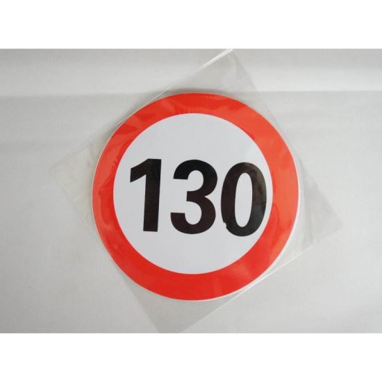 Autocolant reflectorizant fi 12cm limita viteza 130km/h 