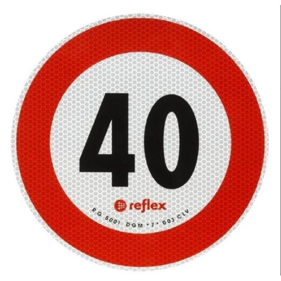 Autocolant reflectorizant fi 20cm limita viteza 40km/h, premium 5040M Reflex