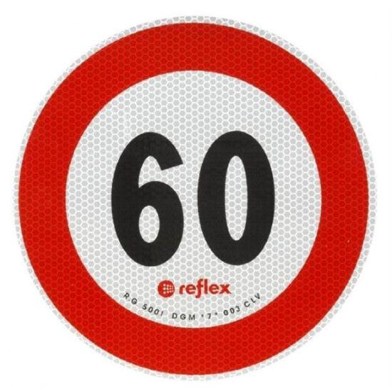 Autocolant reflectorizant fi 20cm limita viteza 60km/h, premium, 5060M Reflex