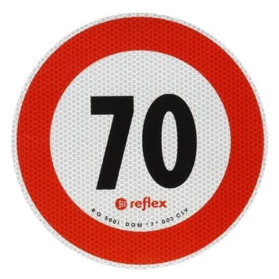 Autocolant reflectorizant fi 20cm limita viteza 70km/h, premium, 5070M Reflex