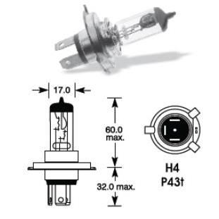 Bec H4 12V 60/55W P43, 87442