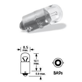 Bec bord 12V/4W T4W - T8.5 BA9S Amio 03370, cutie 10 bucati