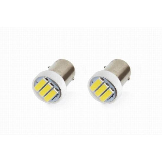 Set 2 becuri bord, 3 LED-uri SMD 7020, 12V, T4W BA9S alb, 01097 Amio