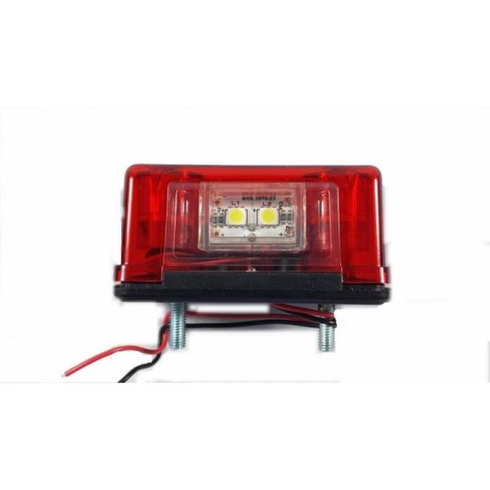 Lampa numar 81x40, 2+2 LED-uri, cu pozitie, rosie, NEW08