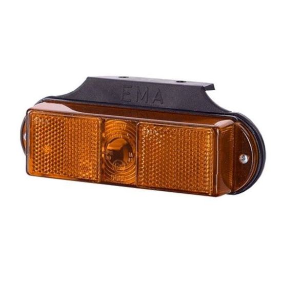 Lampa gabarit 140x40, bec, galbena, cu suport, 12-24V, LOP246 Horpol