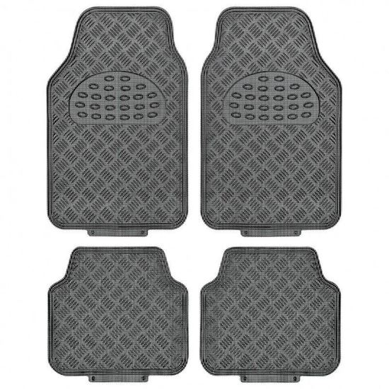Set 4 covorase universale 65x47, din cauciuc cu aspect aluminiu, carbon, APA4000 Race Sport