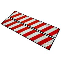 Autocolant reflectorizant 10x50cm alb-rosu, set